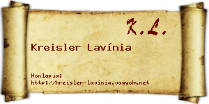 Kreisler Lavínia névjegykártya